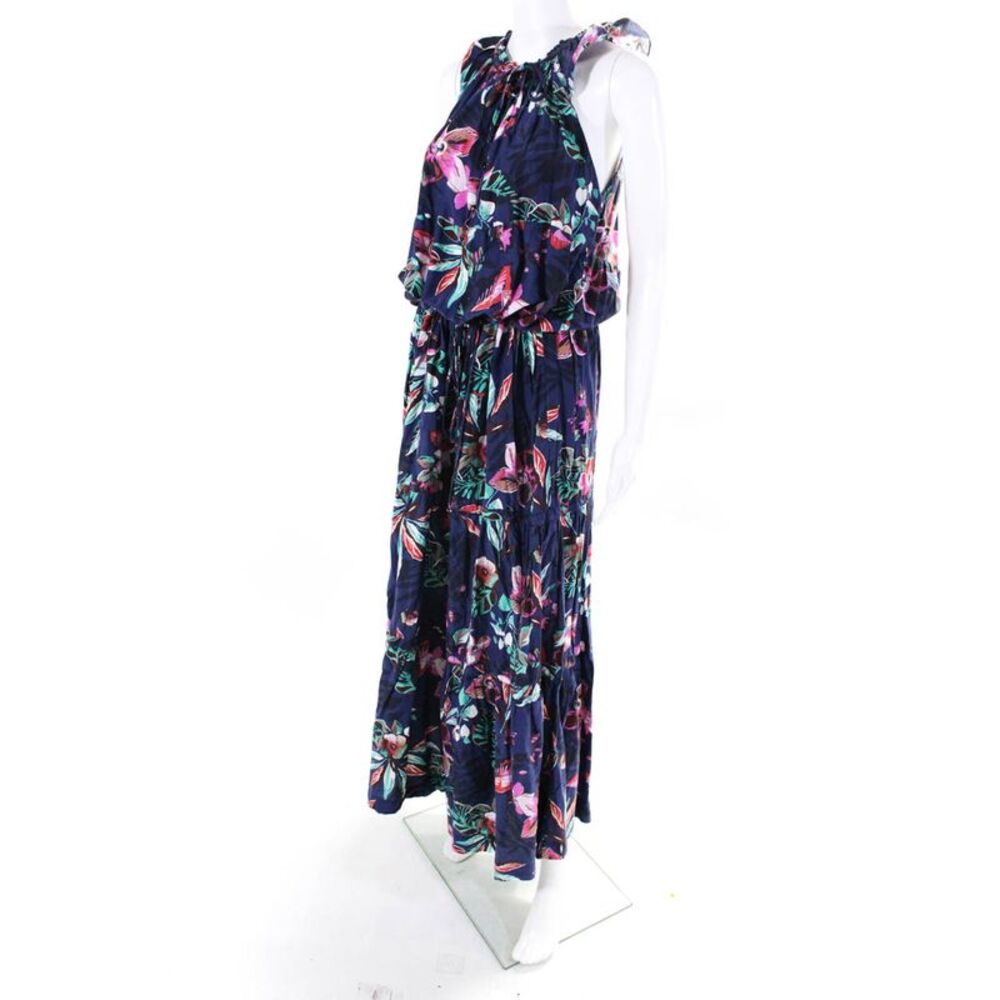 Warm Womens Sleeveless V Neck Wide Leg Floral Jumpsuit Blue Multi Size 1 - Picture 2 of 6